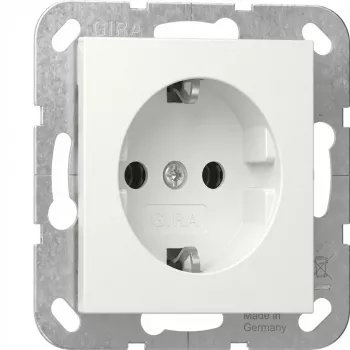 Gira SCHUKO-stopcontact System 55 zuiver wit model 418803 — inbouw geaarde wandcontactdoos