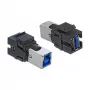 Keystone-module DeLOCK 86395 plat zwart USB A