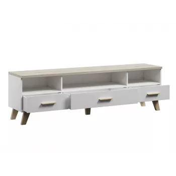 Cama tv-standaard LOTTA 180cm wit + sonoma eiken