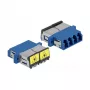 Optische vezelkoppeling DeLOCK 86903 LC quad bus naar LC quad bus singlemode blauw