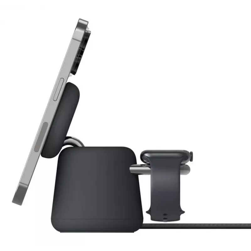 Draadloze oplader Belkin WIZ027VFH36 2‑in‑1 magnetisch Qi2 15W voor iPhone en Apple Watch