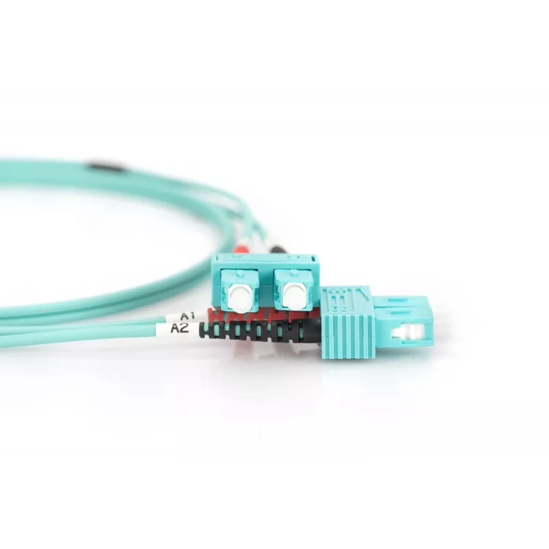 DIGITUS Professional - patchkabel - SC multimode (M) naar SC multimode (M) - 2 m - glasvezel - 50/125 micrometer - OM3 - halogeenvrij - aquamarijn