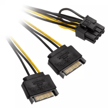 2x 15-pins SATA naar 1x 6-pins PCIe adapter - adapter - digitaal/data (AK-CBPW19-15)