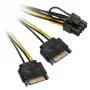 2x 15-pins SATA naar 1x 6-pins PCIe adapter - adapter - digitaal/data (AK-CBPW19-15)