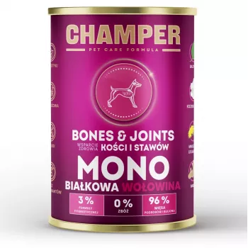 CHAMPER Bones & Joints Monoprotein rund - natvoer voor honden - 400g