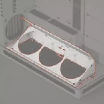 Haakse onderste ventilatorhouder HAVN HS 420 wit — behuizingsventilator montagehouder voor onderste behuizingsinstallatie