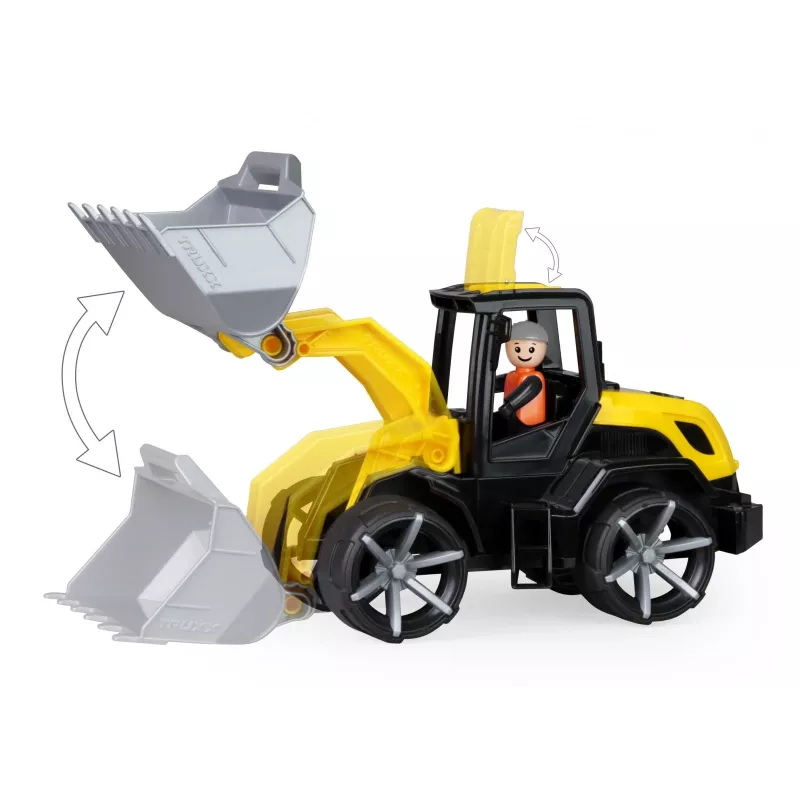 Speelgoedbulldozer Lena Truxx 2 open doos 04512, kunststof bouwvoertuig, duwspeelgoed, compact formaat