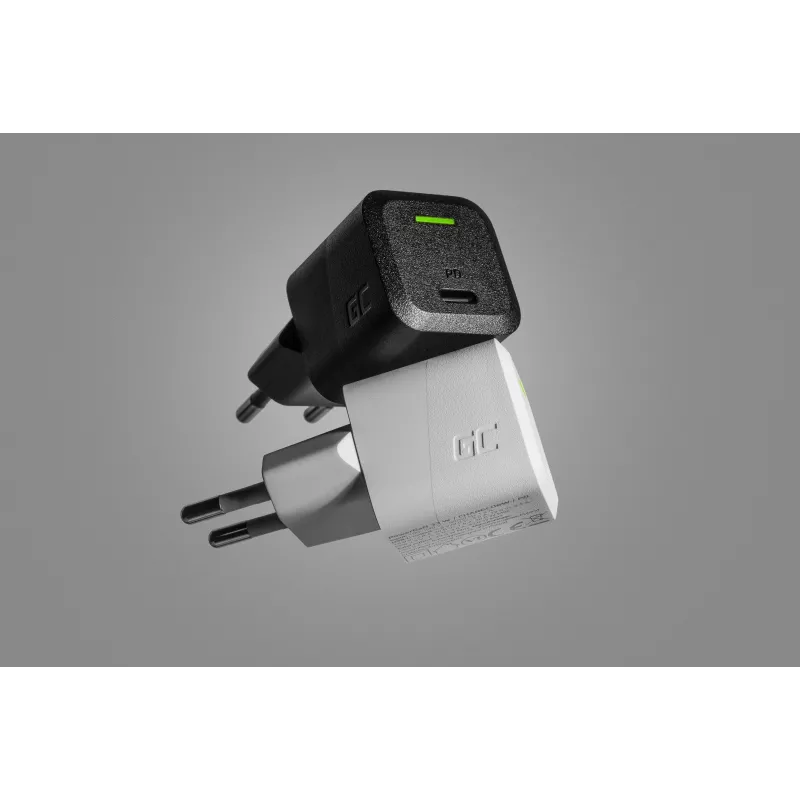 Oplader voor mobiele apparaten Green Cell CHARGC06, USB-C 33W, Quick Charge 3.0, AC-ingang 100–240V, zwart