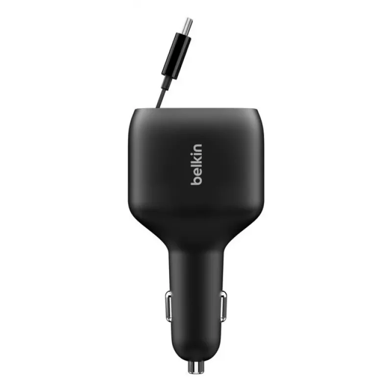 Belkin 75W 2-poorts met oprolbaar USB-C-snoer auto - kabel (CCC001HQBK)