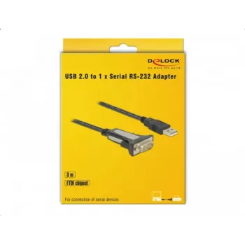DELOCK Adapter USB 2.0 Type-A naar 1 x Serieel RS-232 DB9 3 m