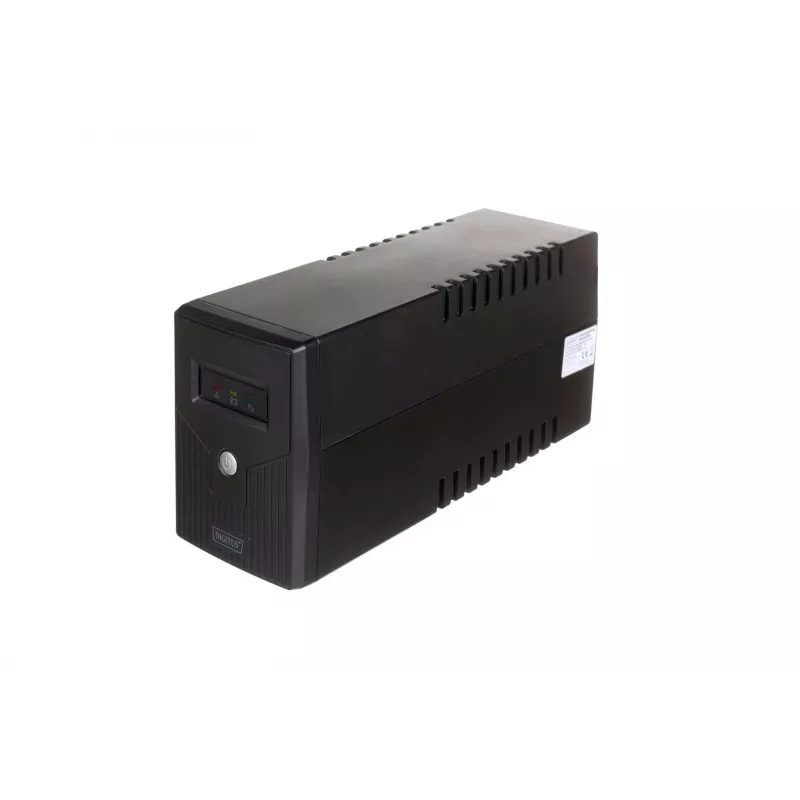 Uninterruptible power supply DIGITUS line-interactive DN-170064-B 800 VA (480 W), AVR, LCD, tower, 2 AC-uitgangen, type F