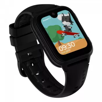 Smartwatch Garett Kids Vibe Ai 4G zwart — kindersmartwatch met 4G, GPS-tracking, waterdicht