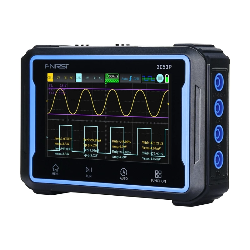 Draagbare 3-in-1 FNIRSI 2C53P 4,3-inch touchscreen-oscilloscoop