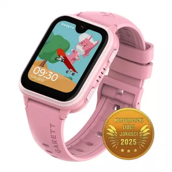 Smartwatch Garett Kids Vibe Ai 4G roze met GPS-tracking en waterdicht ontwerp