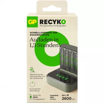 Batterijoplader-dockingstation GP M452 voor NiMH Micro AAA, Mignon AA accu's