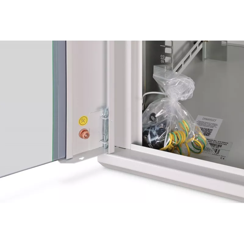 Wandmontagerack DIGITUS Dynamic-N 12U 600x600 mm IP20, slot met sleutel, kabelmanagement, ongemonteerd