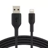 BELKIN PVC USB-KABEL USB-A - LIGHTNING, 1M, ZWART
