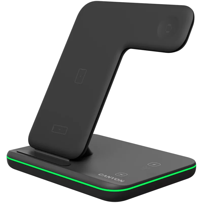 Canyon Draadloze oplader Dock 3in1 QI voor Apple 15W zwart retail