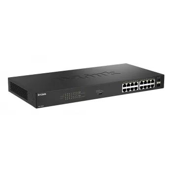 D-Link 18-poorts Gigabit unmanaged PoE-switch DGS-1018P/E — 16 x Gigabit RJ-45, PoE (IEEE 802.3af/at), 36 Gbit/s switchingcapaciteit