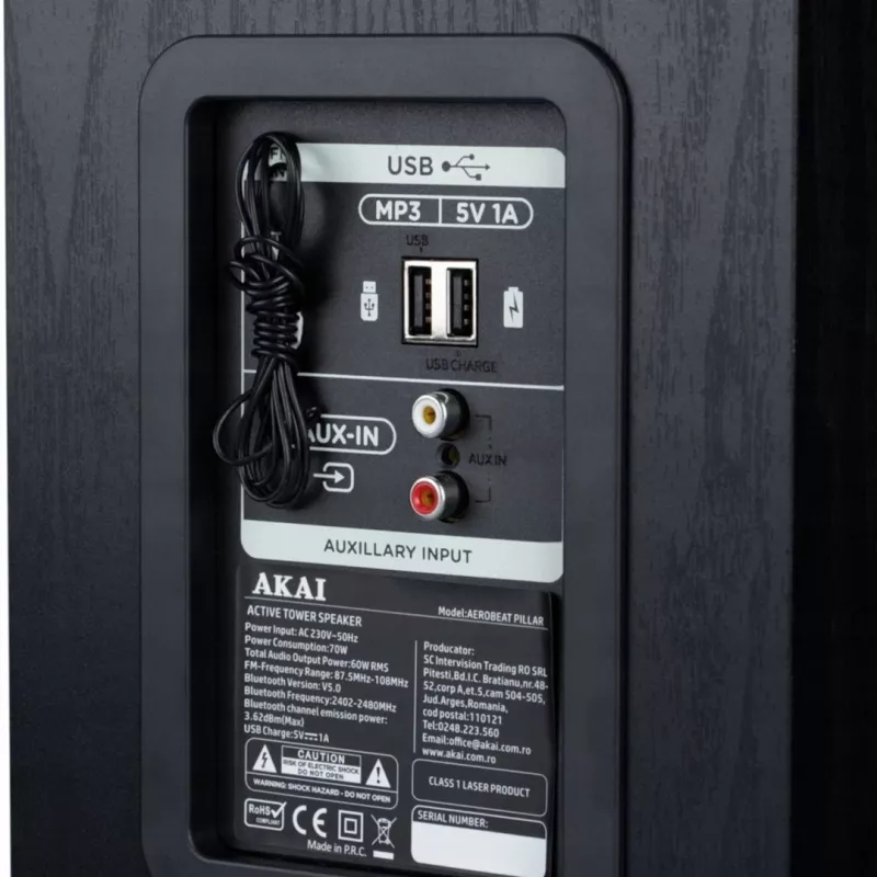 Actieve luidspreker AKAI AEROBEAT PILLAR — actieve draagbare luidspreker