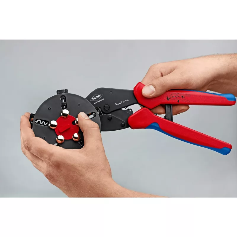 Knipex 97 33 02 kabelkrimptang krimpgereedschap blauw, rood