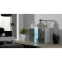 Sideboard cama meble SOHO S7, 120 cm, wit/grijs hoogglans, 3 deuren, 4 legplanken