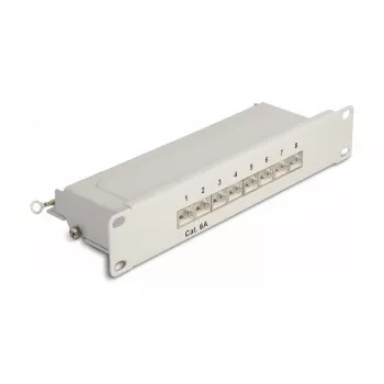 DeLOCK 10 inch patchpaneel 8 poorten Cat.6A 1U grijs