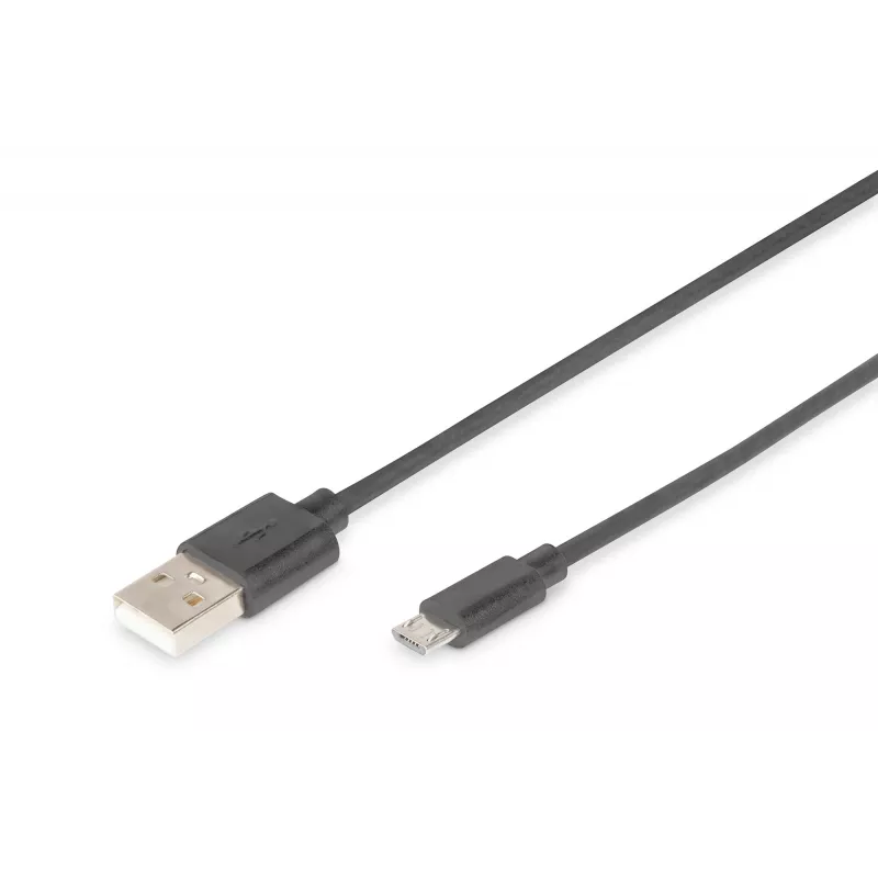 Assmann USB-verbindingskabel, type A - Micro B, M/M, 1,0 m, USB 2.0 compatibel, UL, zwart (AK-300127-010-S)