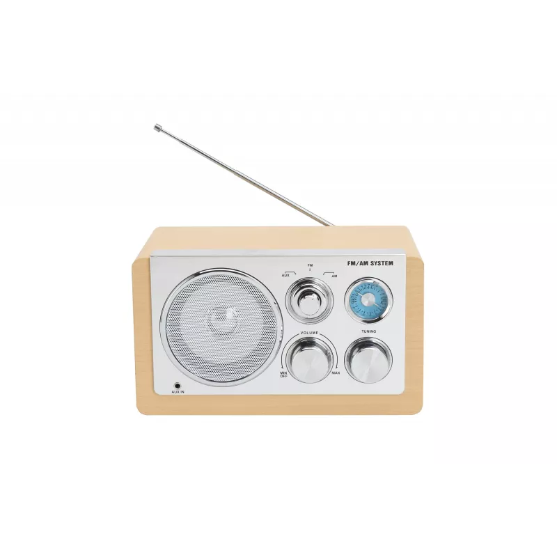 Denver TR-63LW radio personal analoog bamboe, zilver