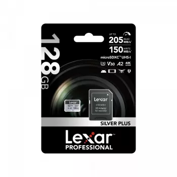 Flashgeheugen Lexar 128 GB UHS-I MicroSDXC Professional SILVER PLUS