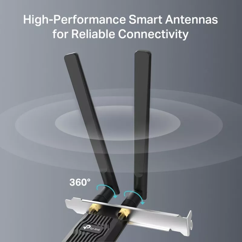 Wi‑Fi 6 Bluetooth PCIe-adapter TP‑LINK Archer TX10E AX900 — PCIe‑kaart, AX900 Wi‑Fi 6, Bluetooth