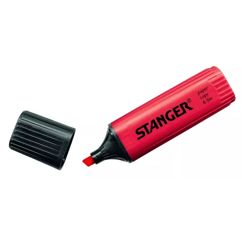 STANGER textmarker, 1-5 mm, rood, doos 10 stuks 180003000