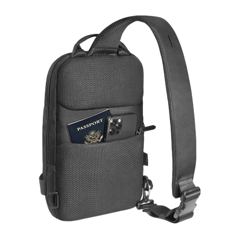 Schoudertas Tomtoc Navigator-T24 S — zwart, compact voor dagelijks gebruik
