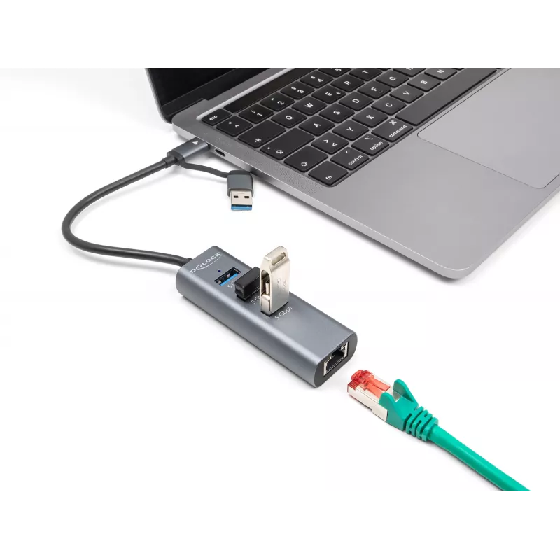 DeLOCK 64282 laptop-dockingstation & poortreplicator bekabeld USB 3.2 Gen 1 (3.1 Gen 1) Type-C grijs (64282)
