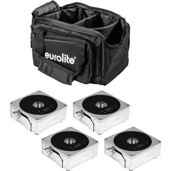 flach Light Set 4x accu EUROLITE 20000425 met softbag – 4-delige batterijgevoede vlakke schijnwerperset