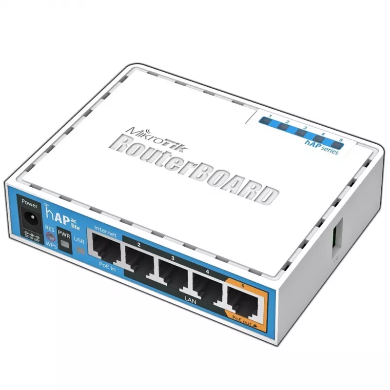 Mikrotik HAP ac lite 733 Mbit/s wit Power over Ethernet (PoE)