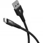 Goobay USB-C-kabel Fabric Supersoft met metalen stekkers, 2 m, zwart (2m, USB 2.0, 60W), USB-kabel