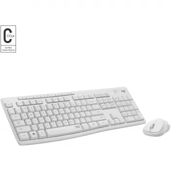 Logitech MK295 stille toetsenbord & muis set, wit, draadloos via USB-ontvanger, Zwitserse layout, 920-009872