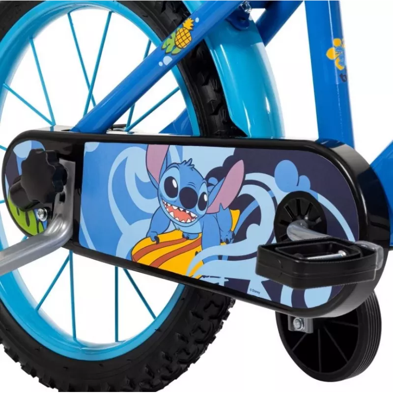 Kinderfiets HUFFY Disney Stitch 16 inch met zijwieltjes, terugtraprem
