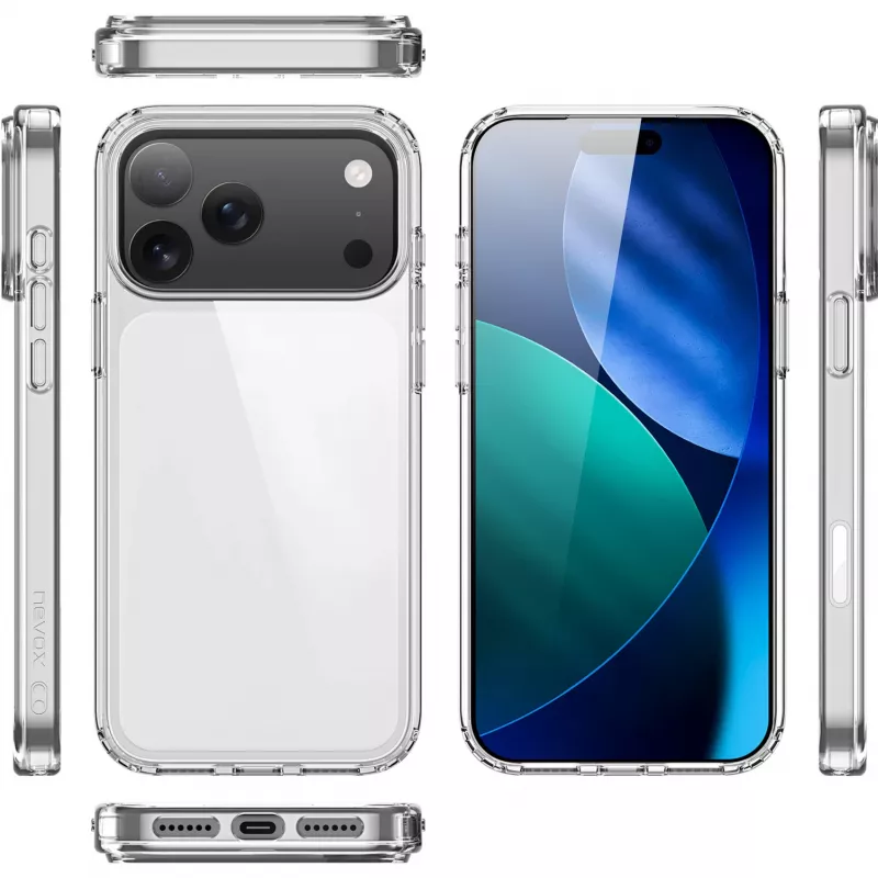 Nevox StyleShell SHOCKFlex hoesje voor iPhone 17 Pro, transparant