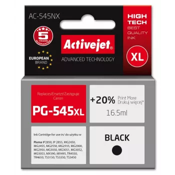 ActiveJet AC-545NX zwarte compatibele pigmentinkt, vervangt Canon PG-545XL, hoge capaciteit 16,5 ml