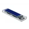 SSD-behuizing DeLOCK 42620 externe behuizing voor M.2 NVMe PCIe SSD met USB Type-C-bus, transparant
