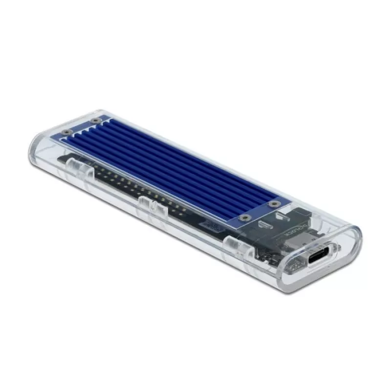 SSD-behuizing DeLOCK 42620 externe behuizing voor M.2 NVMe PCIe SSD met USB Type-C-bus, transparant