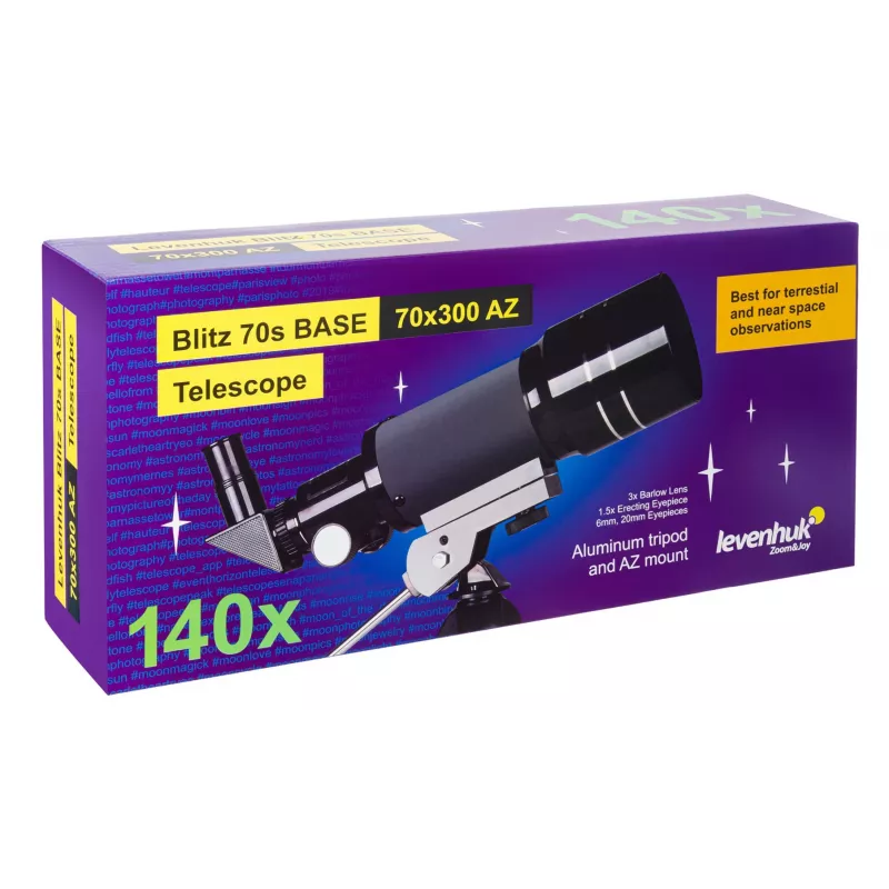 Levenhuk Blitz 70s Base refractor 140x grijs