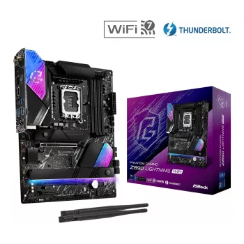 Moederbord ASRock Z890 Lightning WiFi — Intel Z890, LGA1851, ATX, 4× DDR5, Wi-Fi 7, 2.5Gb LAN, Thunderbolt 4