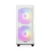 PC-behuizing MODECOM AMIRANI ARGB Midi Tower wit — ATX/ITX, 35 cm GPU, 16,5 cm CPU-koeler, 2x 200 mm ventilatoren