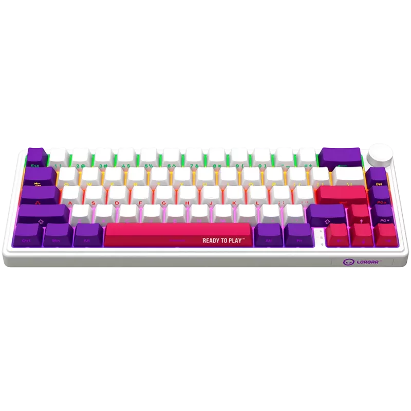 LORGAR KBP70MW, draadloos 65% mechanisch gaming-toetsenbord Pro, wit, EN-layout
