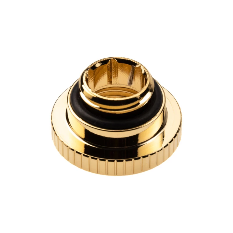 Fitting EK Water Blocks messing goud 3,75 mm hoogte 2,3 cm diameter