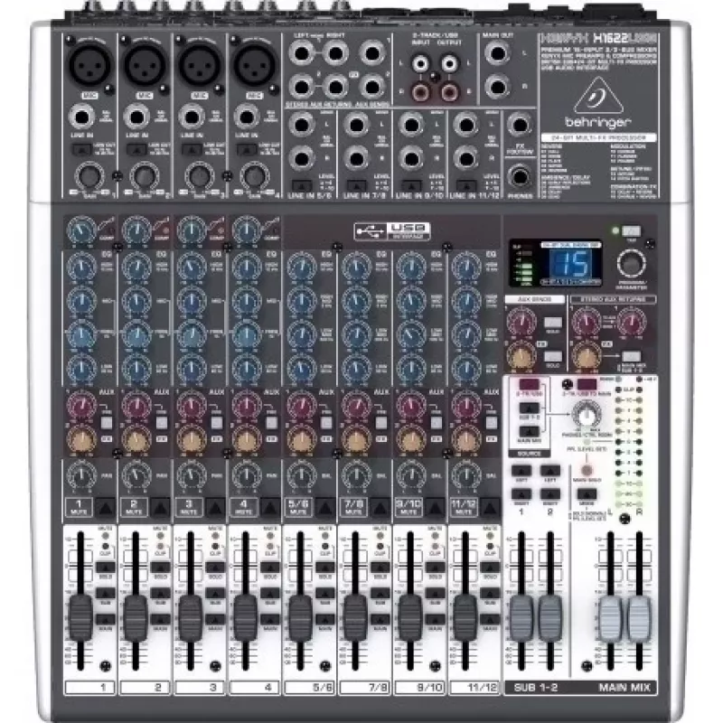 Behringer X1622USB audiomixer 16 kanalen 10 - 200000 Hz