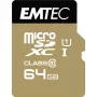 EMTEC Gold+ - flashgeheugenkaart (SD-adapter inbegrepen) - 64 GB - Class 10 - microSD - goud (ECMSDM64GXC10GP)